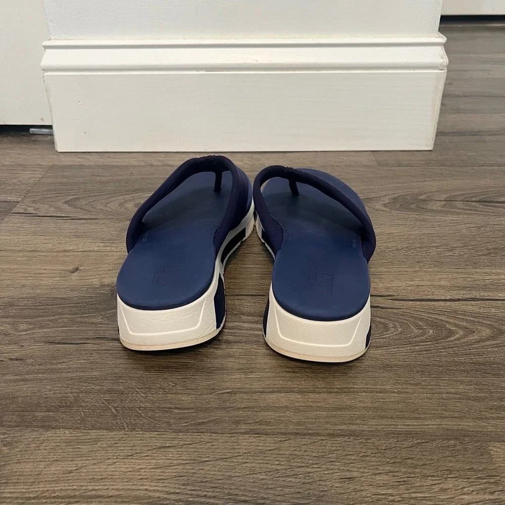 FitFlop Neoflex Navy Blue Thong Sandals Platform Flip Flops W49-399 Womens 7